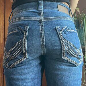 BKE Black Label 3 Straight Jeans Sz 29x30 Contrast Stitch Y2K Coastal Cowgirl
